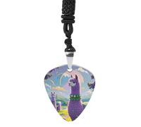 STVNKML Guitar Pick Holder Necklace - Leaves And Berries Stainless Steel Music Pendant with Adjustable 60cm Cord, Functional Jewelry for Guitarists & Music Lovers, Unisex Hip Hop Punk Accessory, One
