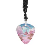 STVNKML Guitar Pick Holder Necklace - Lighthouse Diamond Paint Stainless Steel Music Pendant with Adjustable 60cm Cord, Functional Jewelry for Guitarists & Music Lovers, Unisex Hip Hop Punk Accessory