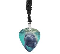 STVNKML Guitar Pick Holder Necklace - Psychedelic Sea Turtle Stainless Steel Music Pendant with Adjustable 60cm Cord, Functional Jewelry for Guitarists & Music Lovers, Unisex Hip Hop Punk Accessory