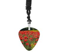 STVNKML Guitar Pick Holder Necklace - Tropical Sunset Stainless Steel Music Pendant with Adjustable 60cm Cord, Functional Jewelry for Guitarists & Music Lovers, Unisex Hip Hop Punk Accessory, One Size