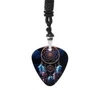 STVNKML Guitar Pick Holder Necklace - Tropical Sunset Stainless Steel Music Pendant with Adjustable 60cm Cord, Functional Jewelry for Guitarists & Music Lovers, Unisex Hip Hop Punk Accessory, One Size