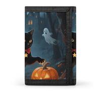 STVNKML Halloween Cat Wallet Men's Trifold Wallet And Coin Pocket Slim Card Holder Wallet for Men Money Clip