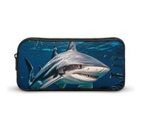 STVNKML Hammerhead Shark Scans The Ocean Pencil Case - Large Aesthetic Makeup Bag Multi-Purpose Pencil Pouch Cute Cosmetic Bag with Zipper Closure for Office, Home, Study & Travel