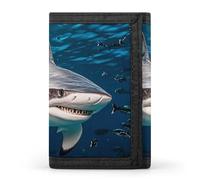 STVNKML Hammerhead Shark Scans The Ocean Wallet Men's Trifold Wallet And Coin Pocket Slim Card Holder Wallet for Men Money Clip