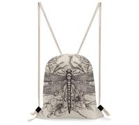 STVNKML Hand Drawn Floral Dragonfly Drawstring Backpack Sport Gym Bags Yoga Shopping Travel Casual Daypacks for Women Men