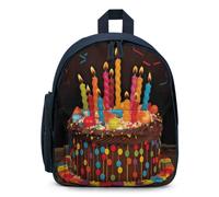 STVNKML Happy Birthday Big Cake Backpack 12.6 Inch Casual Daypack with Multi-Pockets BookBag for Daily Essentials, Blue, One Size