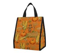 STVNKML Harvest Time Reusable Insulated Lunch Bag 9L Foldable Cooler Bag with Aluminum Foil Liner Washable Leakproof & Lightweight Lunch Tote for Work Picnic Beach Gym