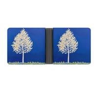 STVNKML Hawaiian Beach with Palm Trees Leather Bifold Wallet with 2 Hidden Pockets 6 Card Slots Slim Wallets for Cash, Cards, And ID, The white tree, One Size, Modern
