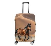 STVNKML Horses Running in Desert Storm Suitcase Covers for Luggage - Elastic Luggage Cover Protector, Double-sided Washable Suitcases Sleeve for 19-32 Inch Luggage, white, L, Horses Running in Desert