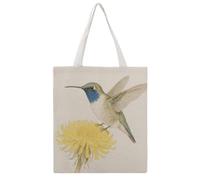 STVNKML Hummingbird Orange Flower Canvas Tote Bag for Women Cute Stylish Shoulder Bag Reusable Shopping Bags for Daily