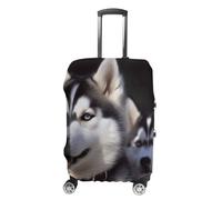 STVNKML Husky Dog Suitcase Covers for Luggage - Elastic Luggage Cover Protector, Double-sided Washable Suitcases Sleeve for 19-32 Inch Luggage, white, M, Husky Dog