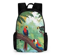 STVNKML Interesting Wombats Backpack Travel Laptop Bag for Women Men, Lightweight Hiking Daypack with Pouch Pocket, Macaw and Toucan Perching of American Rainfor, 42x30.5cm, Travel Backpacks