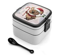STVNKML Interesting Wombats Bento Box with Spoon & Handle - 2 Compartment Leak-Proof Stackable Lunch Box for Adults, BPA-Free Reusable Food Containers for Work, Travel, Picnic