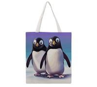 STVNKML Interesting Wombats Canvas Tote Bag for Women - Cute Stylish Shoulder Bag, Reusable Shopping Bags for Daily, Cute Penguin, 38x41cm