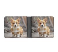 STVNKML Interesting Wombats Leather Bifold Wallet with 2 Hidden Pockets 6 Card Slots Slim Wallets for Cash, Cards, And ID, Corgi Dogs, One Size, Modern