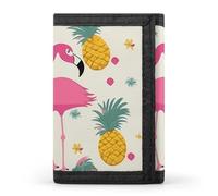 STVNKML Interesting Wombats Slim Wallets for Men Money Clip Card Holder Wallet Men's Trifold Wallet And Coin Pocket, Flamingo and Pineapple, One Size, Modern