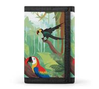 STVNKML Interesting Wombats Slim Wallets for Men Money Clip Card Holder Wallet Men's Trifold Wallet And Coin Pocket, Macaw and Toucan Perching of American Rainfor, One Size, Modern