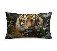 STVNKML Jungle Tiger Pillow Covers 8"x12" Double-Sided Soft Plush Pillowcase Square Cushion Case with Hidden Zipper for Sofa Bed Chair, Farmhouse Holiday Decor, Home Gift