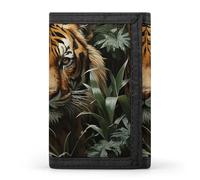 STVNKML Jungle Tiger Slim Wallets for Men Money Clip Card Holder Wallet Men's Trifold Wallet And Coin Pocket, Jungle Tiger, One Size, Modern