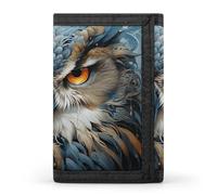 STVNKML Jungle Tiger Slim Wallets for Men Money Clip Card Holder Wallet Men's Trifold Wallet And Coin Pocket, Owl, One Size, Modern