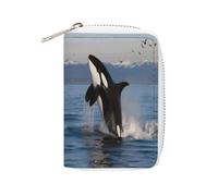 STVNKML Killer Whale Leather Card Bag Portable Coin Wallet Mini Change Holder Coin Pocket PU Wallet Card Wallets Clutch Bags for Women Men, style, 16x11.5cm