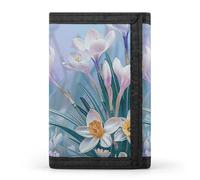 STVNKML Light Blue Pattern Slim Wallets for Men Money Clip Card Holder Wallet Men's Trifold Wallet And Coin Pocket, Blue to Peach Gradient, One Size, Modern