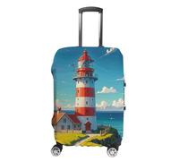 STVNKML Lighthouse Diamond Paint Suitcase Covers for Luggage - Elastic Luggage Cover Protector, Double-sided Washable Suitcases Sleeve for 19-32 Inch Luggage, white, Small, Lighthouse Diamond Paint