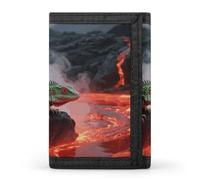STVNKML Lizard by Magma Lake Wallet Men's Trifold Wallet And Coin Pocket Slim Card Holder Wallet for Men Money Clip