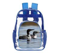 STVNKML Loon Birds Clear Backpack Heavy Duty PVC Transparent Bag, Blue