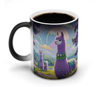 STVNKML Love Alpaca Purple Color Changing Mug 11oz Heat Activated Coffee Mug Novelty Cup with Funny Designs Magic Ceramic Mugs for Christmas Gift Birthday Wedding