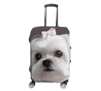 STVNKML Lovely Maltese Dog Suitcase Covers for Luggage - Elastic Luggage Cover Protector, Double-sided Washable Suitcases Sleeve for 19-32 Inch Luggage, white, M, Lovely Maltese Dog