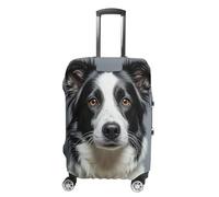 STVNKML Luggage Cover Suitcase Protector, Border Collie Washable Elastic Suitcase Baggage Cover Anti-scratch Double-sided with Zipper Closure for 19-32 Inch Luggage, white, M, Flower and Animals