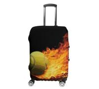 STVNKML Luggage Cover Suitcase Protector, Burning Tennis Pictures Washable Elastic Suitcase Baggage Cover Anti-scratch Double-sided with Zipper Closure for 19-32 Inch Luggage, white, Small, Flower and