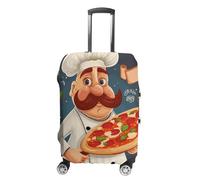 STVNKML Luggage Cover Suitcase Protector, Chef Pizza Washable Elastic Suitcase Baggage Cover Anti-scratch Double-sided with Zipper Closure for 19-32 Inch Luggage, white, L, Flower and Animals