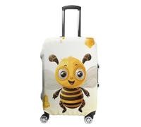 STVNKML Luggage Cover Suitcase Protector, Cute Bees Honey Washable Elastic Suitcase Baggage Cover Anti-scratch Double-sided with Zipper Closure for 19-32 Inch Luggage, white, M, Flower and Animals