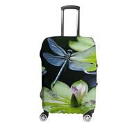 STVNKML Luggage Cover Suitcase Protector, Dragonfly Flies Over Washable Elastic Suitcase Baggage Cover Anti-scratch Double-sided with Zipper Closure for 19-32 Inch Luggage, white, XL, Flower and
