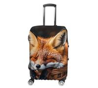 STVNKML Luggage Cover Suitcase Protector, Funny Fox Creature Sleeping Washable Elastic Suitcase Baggage Cover Anti-scratch Double-sided with Zipper Closure for 19-32 Inch Luggage, white, Small, Flower