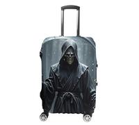 STVNKML Luggage Cover Suitcase Protector, Grim Reaper Washable Elastic Suitcase Baggage Cover Anti-scratch Double-sided with Zipper Closure for 19-32 Inch Luggage, white, M, Flower and Animals