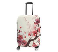 STVNKML Luggage Cover Suitcase Protector, Japanese Spring Plum Floral Washable Elastic Suitcase Baggage Cover Anti-scratch Double-sided with Zipper Closure for 19-32 Inch Luggage, white, M, Flower and