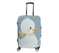 STVNKML Luggage Cover Suitcase Protector, Little White Duck Washable Elastic Suitcase Baggage Cover Anti-scratch Double-sided with Zipper Closure for 19-32 Inch Luggage, white, Small, Flower and