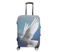 STVNKML Luggage Cover Suitcase Protector, Peace Dove Washable Elastic Suitcase Baggage Cover Anti-scratch Double-sided with Zipper Closure for 19-32 Inch Luggage, white, XL, Flower and Animals