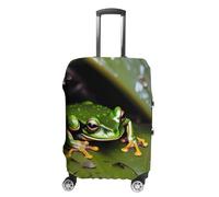 STVNKML Luggage Cover Suitcase Protector, Peace Tree Frog Washable Elastic Suitcase Baggage Cover Anti-scratch Double-sided with Zipper Closure for 19-32 Inch Luggage, white, Small, Flower and Animals