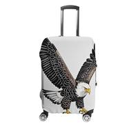 STVNKML Luggage Cover Suitcase Protector, Sketch of Bald Eagle Diving Washable Elastic Suitcase Baggage Cover Anti-scratch Double-sided with Zipper Closure for 19-32 Inch Luggage, white, XL, Flower