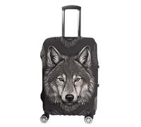 STVNKML Luggage Cover Suitcase Protector, Wolf Head Pattern Washable Elastic Suitcase Baggage Cover Anti-scratch Double-sided with Zipper Closure for 19-32 Inch Luggage, white, M, Flower and Animals