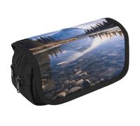 STVNKML Magnificent View in Banff Pencil Case Organizer - Large Capacity 3 Compartment Pencil Pouch for Adults, Portable Makeup Bag & Aesthetic Stationery Bag with Zipper (8.7x4.3) Unisex Gift