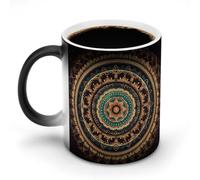 STVNKML Mandala Color Changing Mug 11oz Heat Activated Coffee Mug Novelty Cup with Funny Designs Magic Ceramic Mugs for Christmas Gift Birthday Wedding