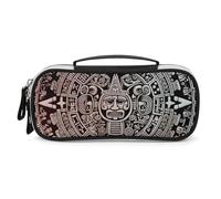 STVNKML Mayan Calendar End Of The World Pencil Case - PU Leather Pencil Bag Multifunctional Zipper Pouch Bags Small Makeup & Stationery Organizer for Office, Travel, Men & Women (8.3x4.3x1.8in