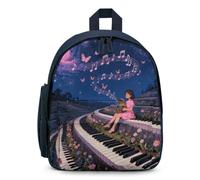 STVNKML Melody Roots Night Backpack 12.6 Inch Casual Daypack with Multi-Pockets BookBag for Daily Essentials, Blue, One Size