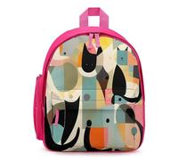 STVNKML Mid-Century Modern Art Cat Backpack 12.6 Inch Casual Daypack with Multi-Pockets BookBag for Daily Essentials, Pink, One Size