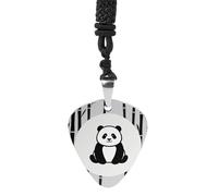 STVNKML Minimal Panda Guitar Pick Holder Necklace Stainless Steel Music Pendant with Adjustable 60cm Cord Functional Jewelry for Guitarists & Music Lovers, Unisex Hip Hop Punk Accessory